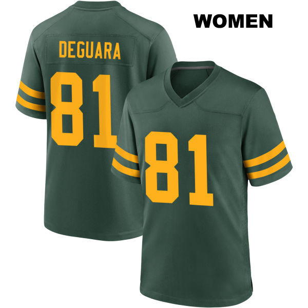 Josiah Deguara Stitched Green Bay Packers Womens Alternate Number 81 Green Game Football Jersey