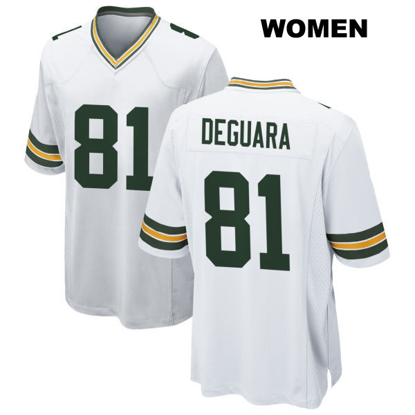 Josiah Deguara Green Bay Packers Stitched Womens Away Number 81 White Game Football Jersey