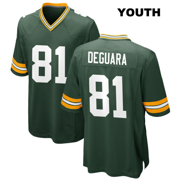 Josiah Deguara Stitched Green Bay Packers Home Youth Number 81 Green Game Football Jersey