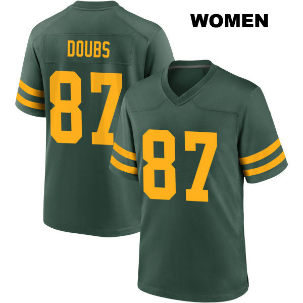 Romeo Doubs Stitched Alternate Green Bay Packers Womens Number 87 Green Game Football Jersey