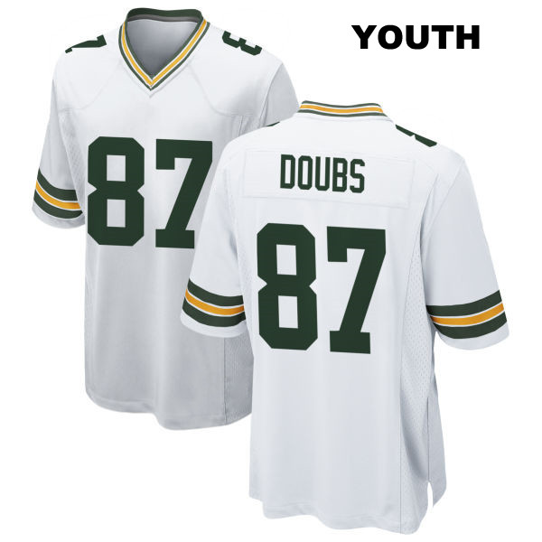 Romeo Doubs Green Bay Packers Stitched Away Youth Number 87 White Game Football Jersey