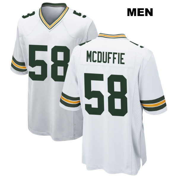 Isaiah McDuffie Stitched Green Bay Packers Mens Away Number 58 White Game Football Jersey