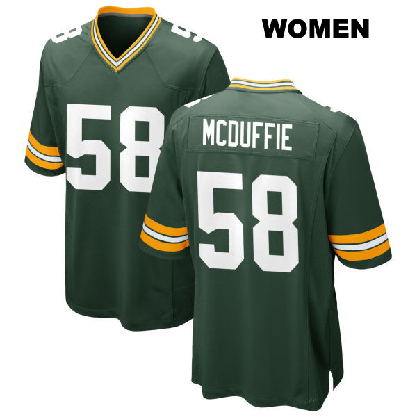 Isaiah McDuffie Green Bay Packers Home Womens Stitched Number 58 Green Game Football Jersey