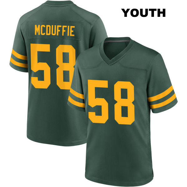 Alternate Isaiah McDuffie Green Bay Packers Youth Number 58 Stitched Green Game Football Jersey