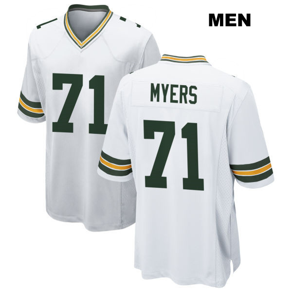 Josh Myers Green Bay Packers Mens Stitched Away Number 71 White Game Football Jersey