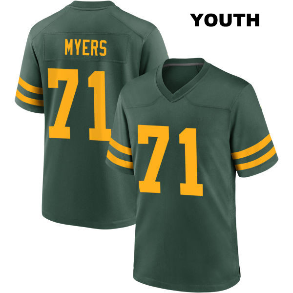 Josh Myers Green Bay Packers Alternate Stitched Youth Number 71 Green Game Football Jersey