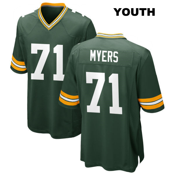 Josh Myers Green Bay Packers Youth Home Stitched Number 71 Green Game Football Jersey