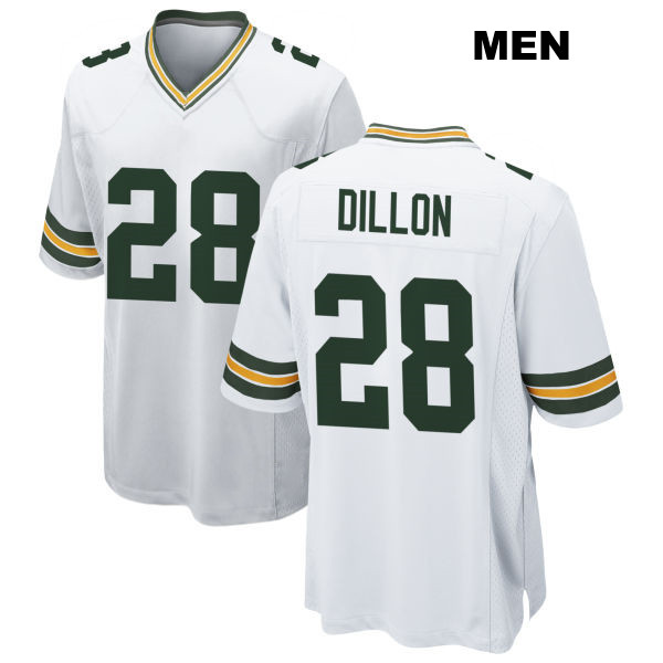 AJ Dillon Stitched Green Bay Packers Mens Number 28 Away White Game Football Jersey