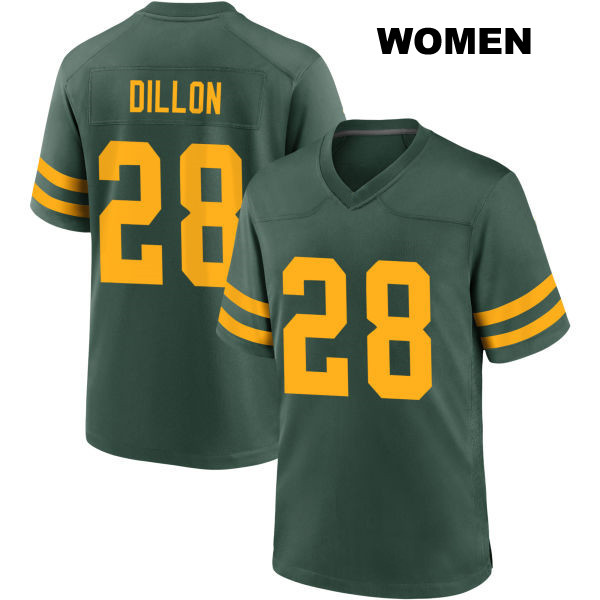 AJ Dillon Green Bay Packers Stitched Womens Number 28 Alternate Green Game Football Jersey