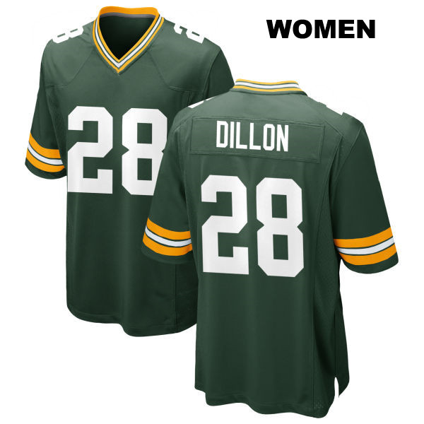 Stitched AJ Dillon Green Bay Packers Home Womens Number 28 Green Game Football Jersey
