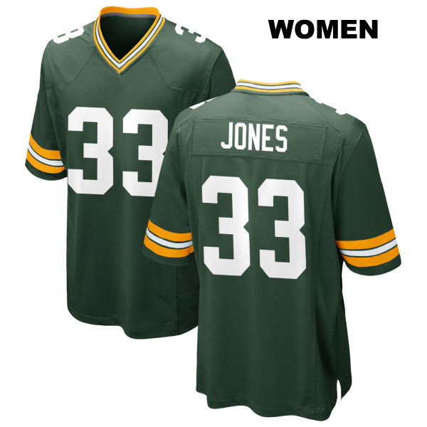 Stitched Aaron Jones Green Bay Packers Womens Home Number 33 Green Game Football Jersey