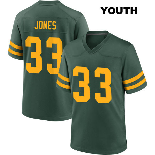 Aaron Jones Stitched Green Bay Packers Alternate Youth Number 33 Green Game Football Jersey