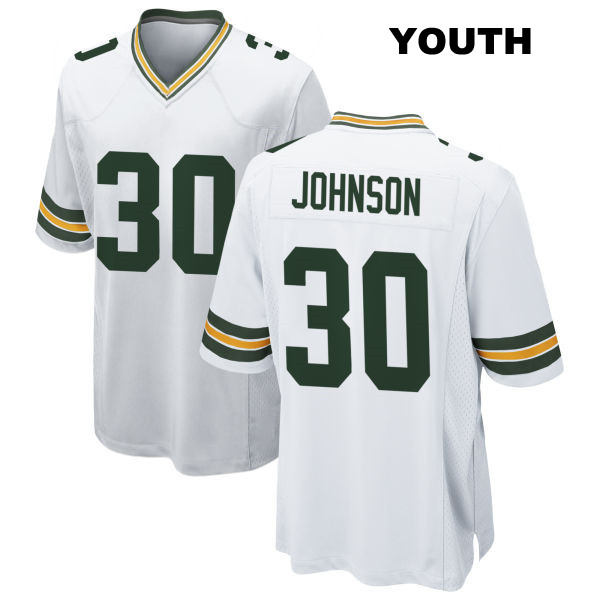 Anthony Johnson Away Green Bay Packers Youth Number 30 Stitched White Game Football Jersey