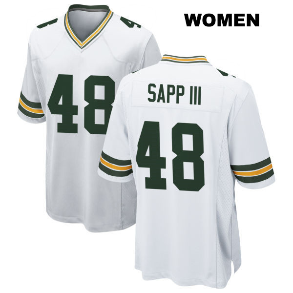 Away Benny Sapp III Stitched Green Bay Packers Womens Number 48 White Game Football Jersey