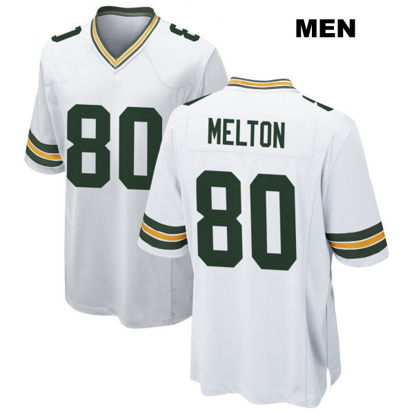 Stitched Bo Melton Green Bay Packers Away Mens Number 80 White Game Football Jersey