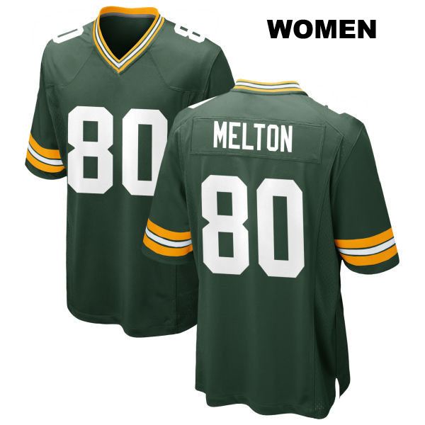 Bo Melton Green Bay Packers Stitched Womens Number 80 Home Green Game Football Jersey