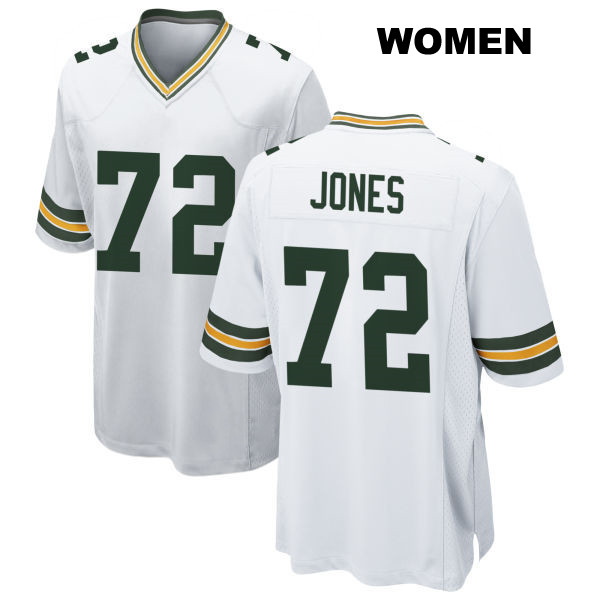 Caleb Jones Away Green Bay Packers Womens Stitched Number 72 White Game Football Jersey