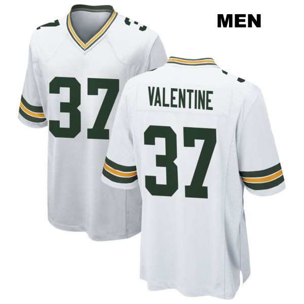 Stitched Carrington Valentine Green Bay Packers Mens Number 37 Away White Game Football Jersey