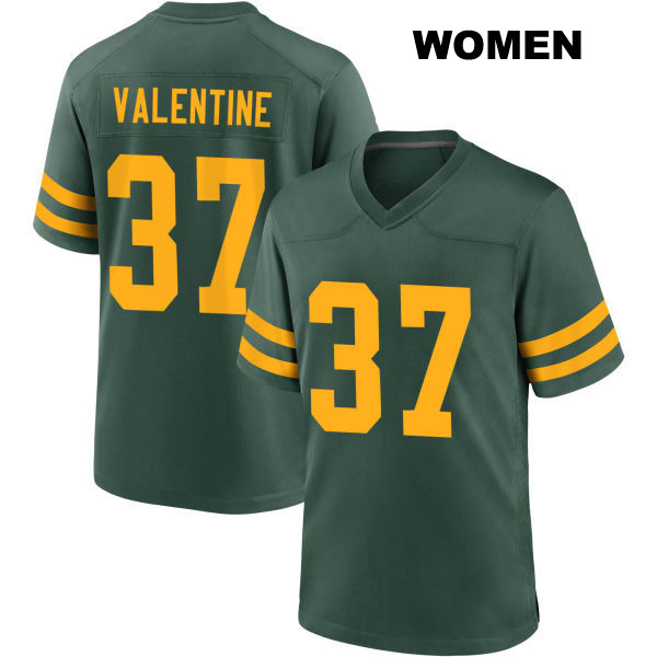 Carrington Valentine Alternate Green Bay Packers Stitched Womens Number 37 Green Game Football Jersey