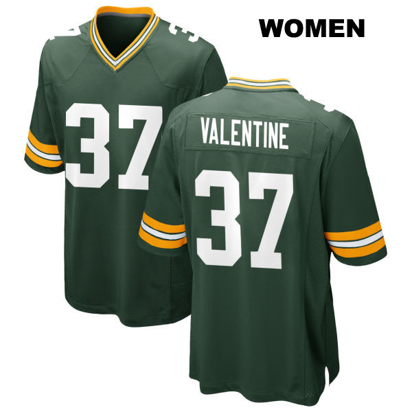 Carrington Valentine Stitched Green Bay Packers Home Womens Number 37 Green Game Football Jersey