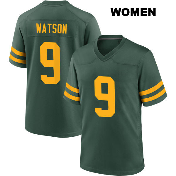 Alternate Christian Watson Stitched Green Bay Packers Womens Number 9 Green Game Football Jersey