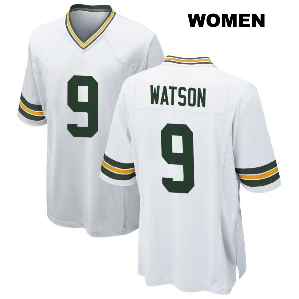 Away Christian Watson Green Bay Packers Womens Number 9 Stitched White Game Football Jersey
