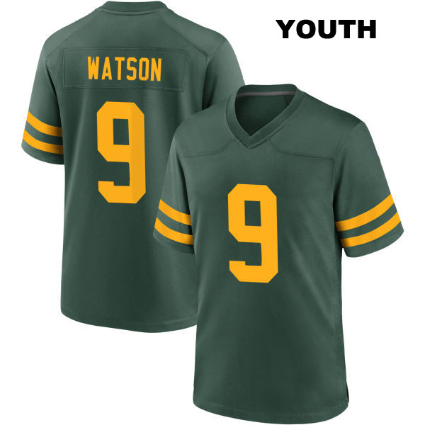 Christian Watson Green Bay Packers Stitched Youth Number 9 Alternate Green Game Football Jersey