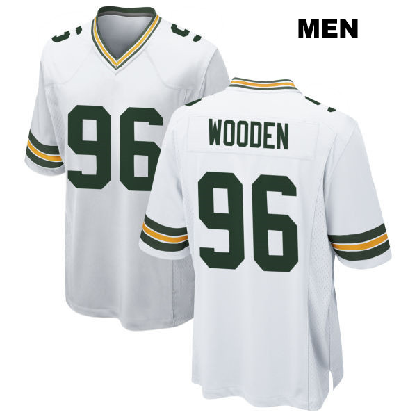 Colby Wooden Green Bay Packers Mens Stitched Number 96 Away White Game Football Jersey