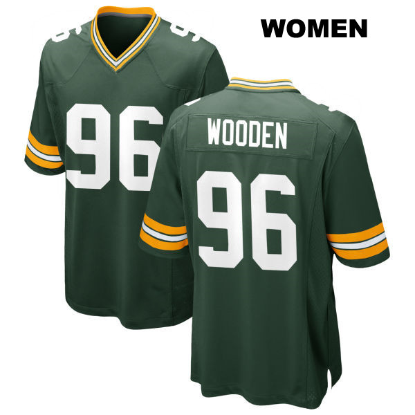 Stitched Colby Wooden Green Bay Packers Womens Number 96 Home Green Game Football Jersey