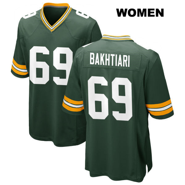David Bakhtiari Green Bay Packers Home Womens Number 69 Stitched Green Game Football Jersey