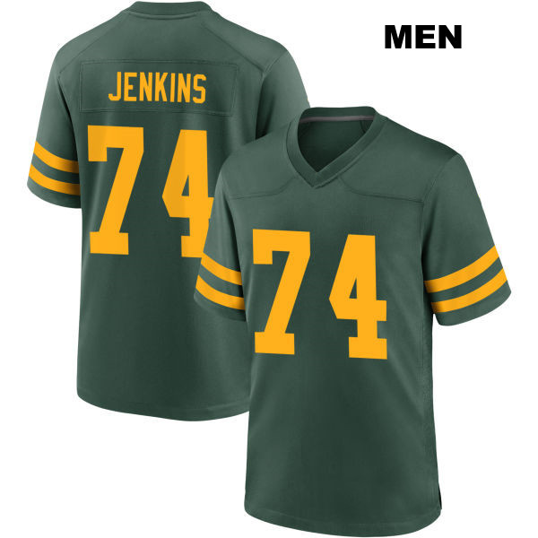 Elgton Jenkins Green Bay Packers Alternate Mens Stitched Number 74 Green Game Football Jersey