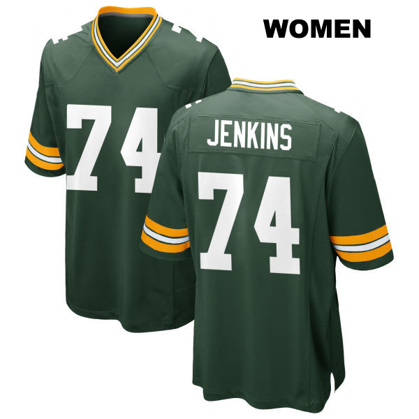 Elgton Jenkins Stitched Green Bay Packers Womens Number 74 Home Green Game Football Jersey