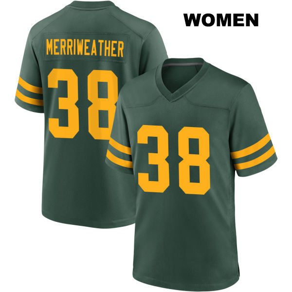 Ellis Merriweather Green Bay Packers Stitched Alternate Womens Number 38 Green Game Football Jersey