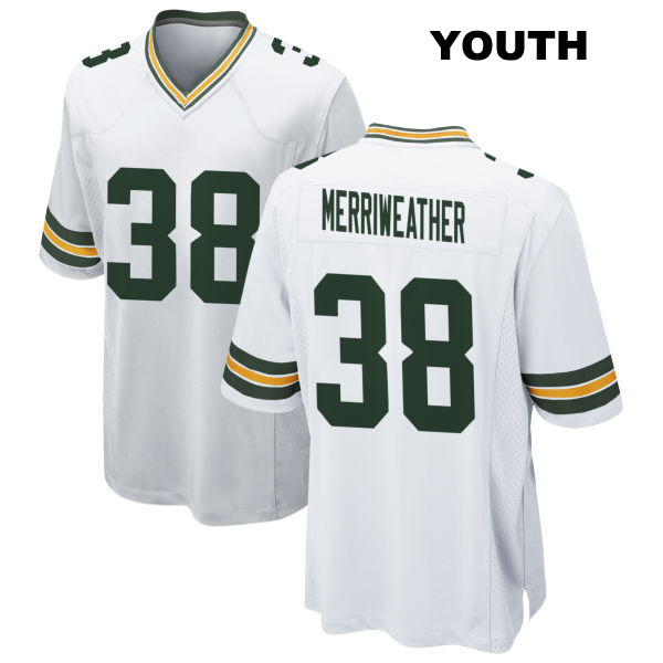 Away Ellis Merriweather Stitched Green Bay Packers Youth Number 38 White Game Football Jersey