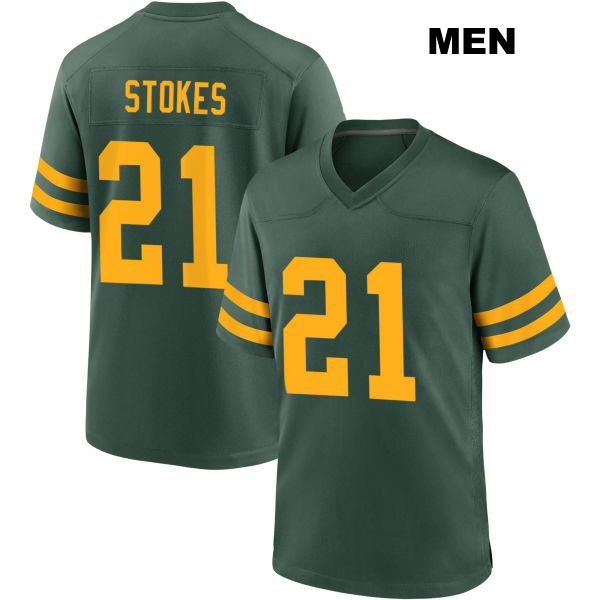Eric Stokes Green Bay Packers Stitched Mens Number 21 Alternate Green Game Football Jersey