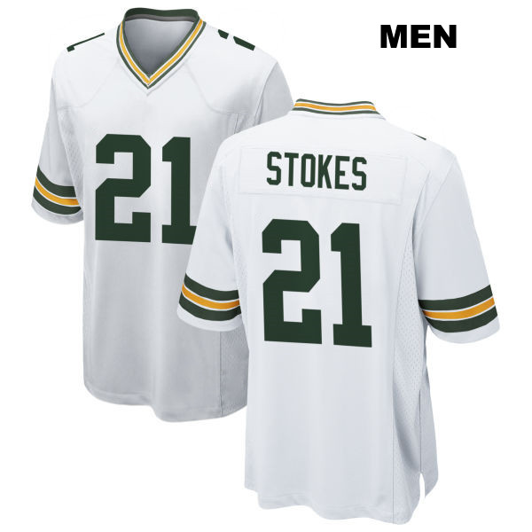 Eric Stokes Stitched Green Bay Packers Mens Away Number 21 White Game Football Jersey