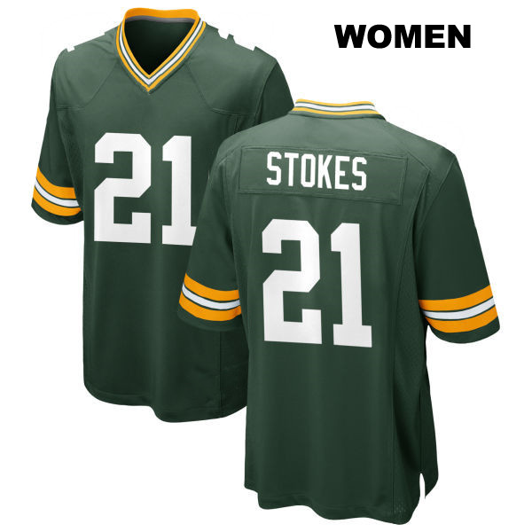 Eric Stokes Stitched Green Bay Packers Home Womens Number 21 Green Game Football Jersey