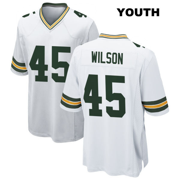 Eric Wilson Green Bay Packers Youth Number 45 Away Stitched White Game Football Jersey