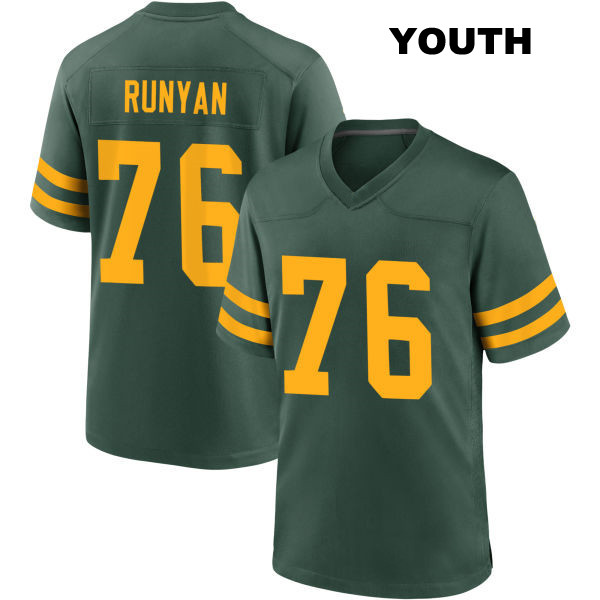 Jon Runyan Alternate Green Bay Packers Youth Number 76 Stitched Green Game Football Jersey