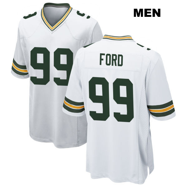 Stitched Jonathan Ford Away Green Bay Packers Mens Number 99 White Game Football Jersey