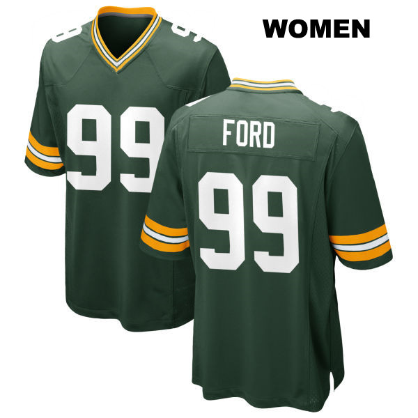Jonathan Ford Home Green Bay Packers Stitched Womens Number 99 Green Game Football Jersey