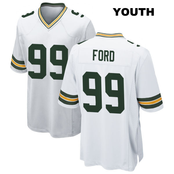 Jonathan Ford Stitched Green Bay Packers Away Youth Number 99 White Game Football Jersey