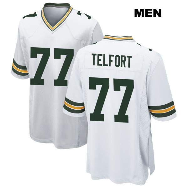 Kadeem Telfort Green Bay Packers Mens Stitched Number 77 Away White Game Football Jersey