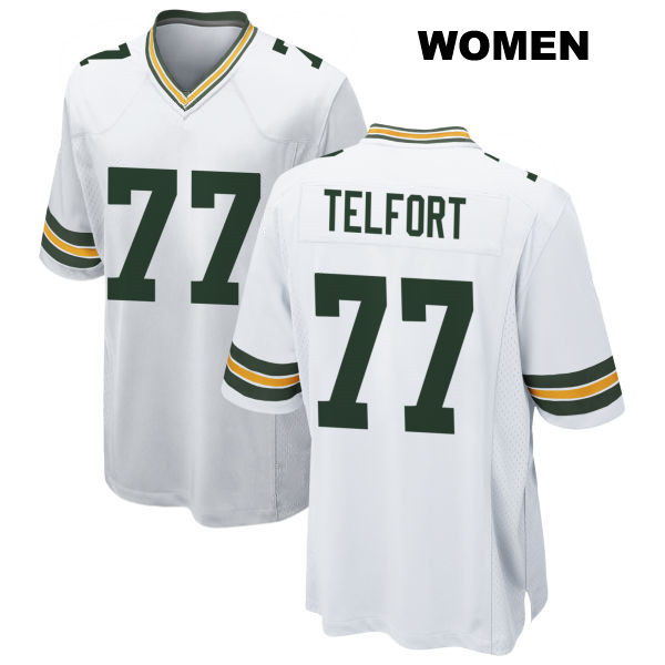 Kadeem Telfort Green Bay Packers Stitched Womens Away Number 77 White Game Football Jersey