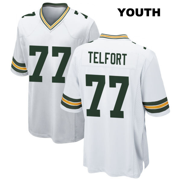 Kadeem Telfort Green Bay Packers Stitched Away Youth Number 77 White Game Football Jersey