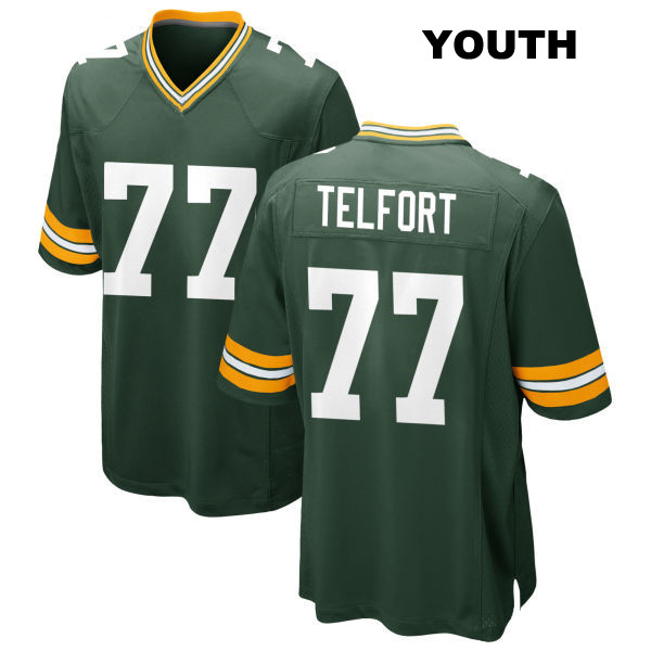 Kadeem Telfort Green Bay Packers Stitched Youth Number 77 Home Green Game Football Jersey