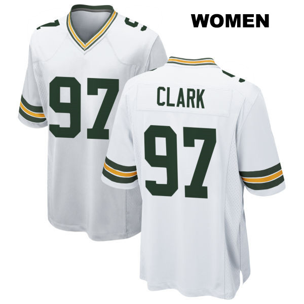 Away Kenny Clark Green Bay Packers Stitched Womens Number 97 White Game Football Jersey