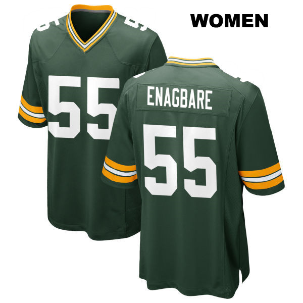 Home Kingsley Enagbare Green Bay Packers Stitched Womens Number 55 Green Game Football Jersey