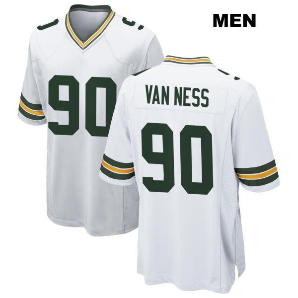 Lukas Van Ness Green Bay Packers Mens Away Number 90 Stitched White Game Football Jersey