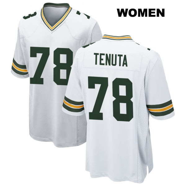 Luke Tenuta Stitched Green Bay Packers Womens Number 78 Away White Game Football Jersey